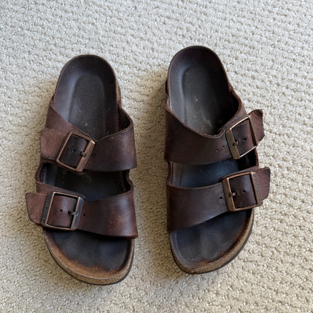 Birkenstock brown leather sandals